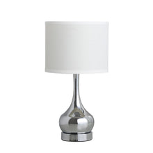 Load image into Gallery viewer, 19" Bedside Table Lamp With White Drum Shade - Silver
