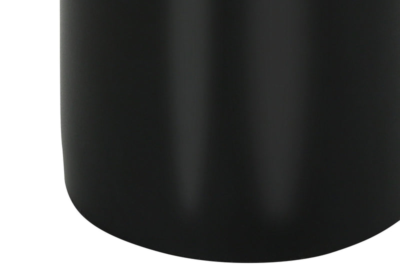 Concrete Cylinder Table Lamp With Black Drum Shade - Black And Gold