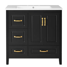 Load image into Gallery viewer, Bathroom Vanity With Sink, Soft Closing Doors &amp; Drawers, Metal Handles

