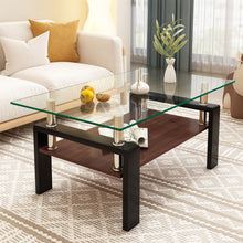 Load image into Gallery viewer, Modern Rectangular Coffee Table With Tempered Glass Top Layer, Table For Living Room - Transparent
