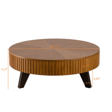Load image into Gallery viewer, Round Retro Coffee With Solid Wood Legs
