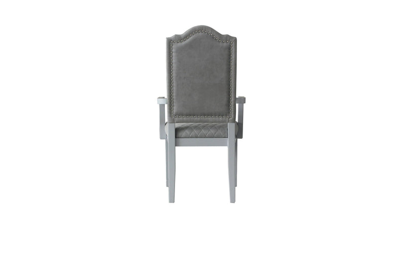 Upholstered Fabric Dining Arm Chair (Set of 2) - Gray
