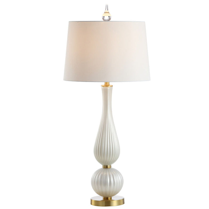 34" Novelty Table Lamp LED With Globe Shade - White