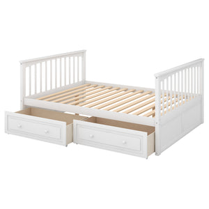 Full over Full Bunk Bed with Drawers, Convertible Beds, White(OLD SKU: SM000241AAK-1)