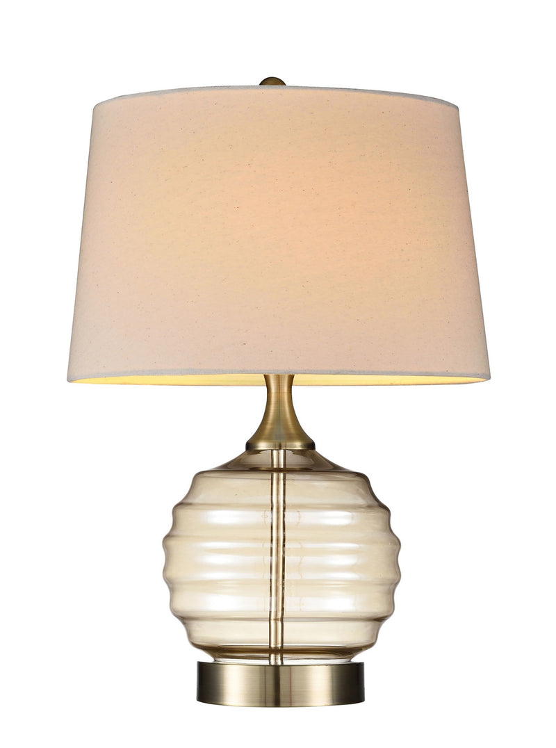 Metal Bedside Table Lamp With Off-White Shade - Off-White