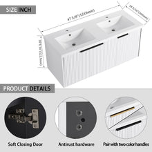 Load image into Gallery viewer, Contemporary Wall Mounted Bathroom Vanity With Resin Double Sink
