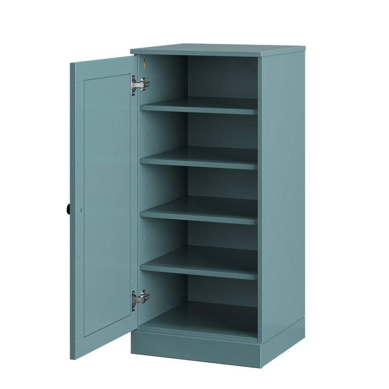 Ten Pair Solid Woodshoe Storage Cabinet (752067) - Aqua