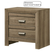 Load image into Gallery viewer, 2 Drawer Nightstand With Pulls, Bedroom Furniture - Light Brown
