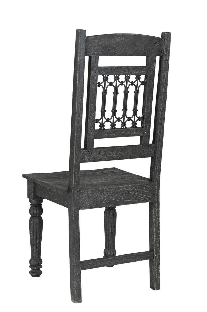 Wood Slat Back Dining Side Chairs (Set of 2) - Black