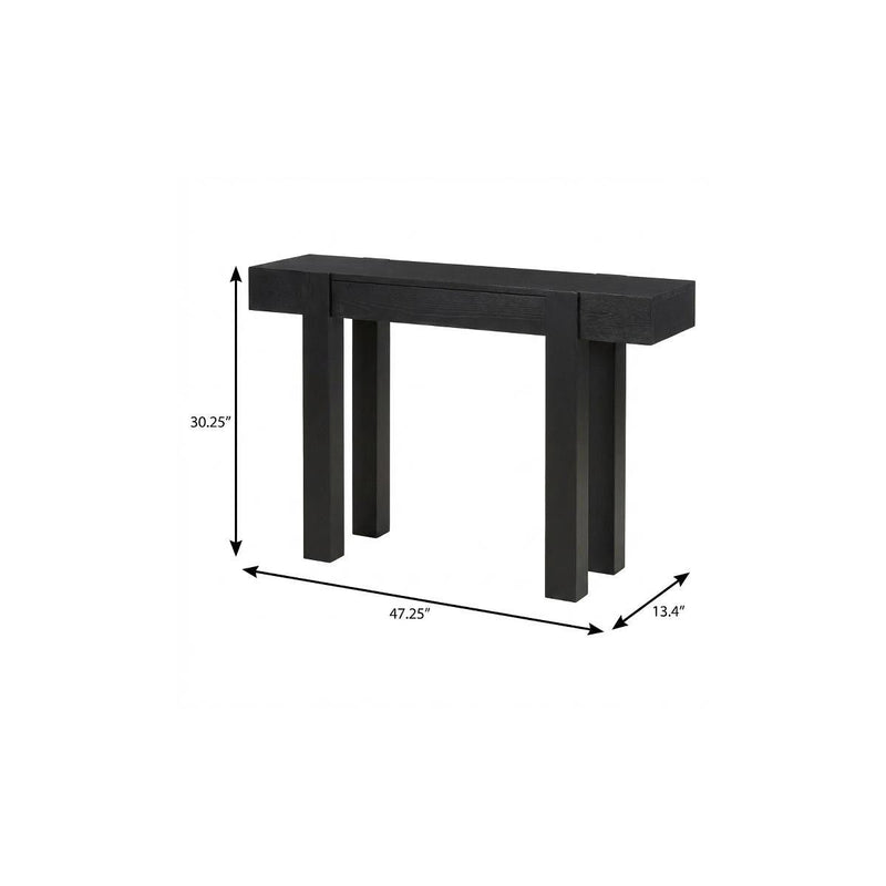 Console Table With Drawer - Black