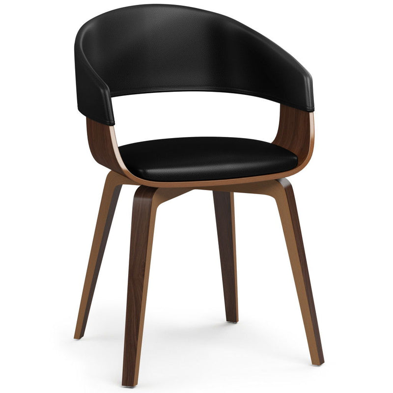 Wood Dining Parsons Chair - Black / Walnut