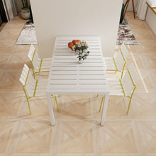 Load image into Gallery viewer, 4 Piece Set Of Modern Color Block Designed Single Chairs With Long Table
