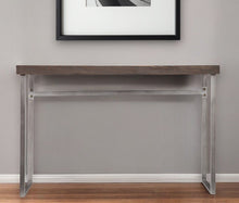 Load image into Gallery viewer, Distressed Sled Console Table - Gray / Brown / Silver
