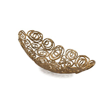 Load image into Gallery viewer, Abstract Circles Oval Decorative Bowl (628129) - Gold
