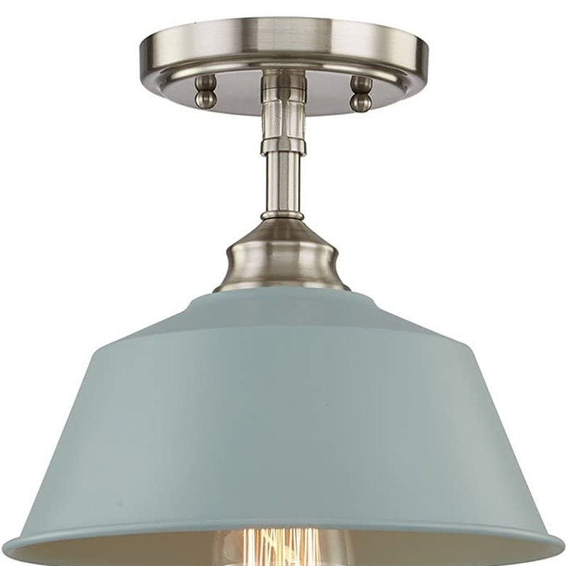 Kitchen Island Metal Dimmable Flush Chandelier With Light Shades - Blue