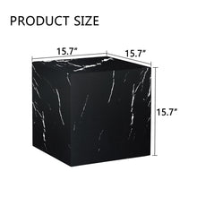 Load image into Gallery viewer, Luxurious Marble Texture Coffee Table Cube Design Elegant Living Room Accent - Black
