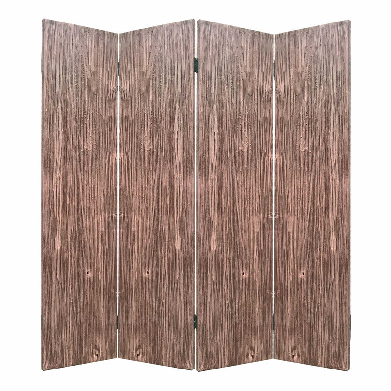 84" Folding Four Panel Screen Room Divider - Brown