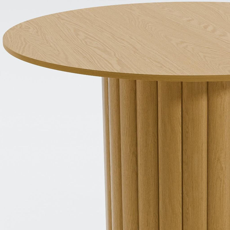 46'' Wood Pedestal Base Round Top Dining Table - Light Brown