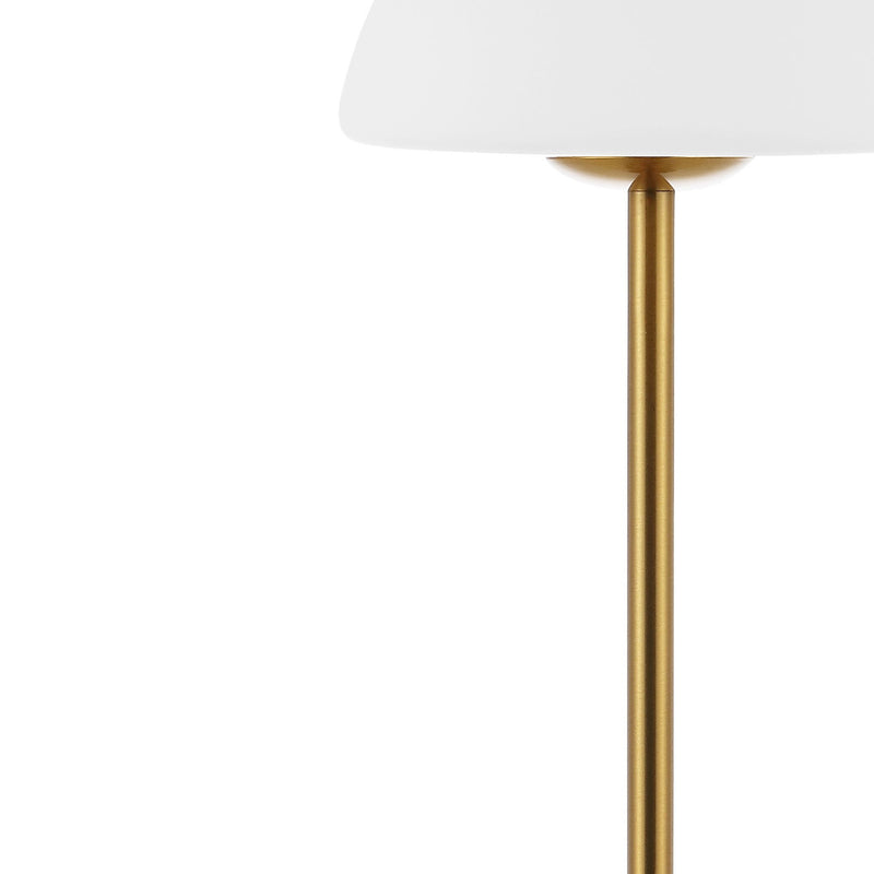 USB Table Lamp With Dome Shade - Brass