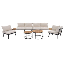 Load image into Gallery viewer, Modern Outdoor Sectional Sofa Set With Nesting Coffee Tables
