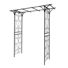 Load image into Gallery viewer, Metal Garden Arch Climbing Plants Support Rose Arch Outdoor - Black
