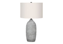 Load image into Gallery viewer, Cylinder Table Lamp With Ivory Drum Shade - Gray
