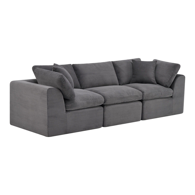 Corduroy Modular Sofa Chaise With Toss Pillows (725199) - Dark Gray