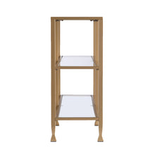 Load image into Gallery viewer, Glass Floor Shelf Console Table With Storage - Clear / Gold
