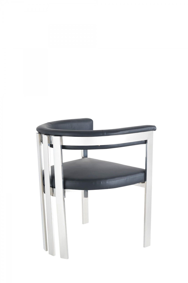 Upholstered Faux Leather Slat Back Dining Arm Chair - Black