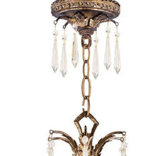 Load image into Gallery viewer, 48" Four Light Metal Dimmable Chandelier With Shades - Gold / Clear
