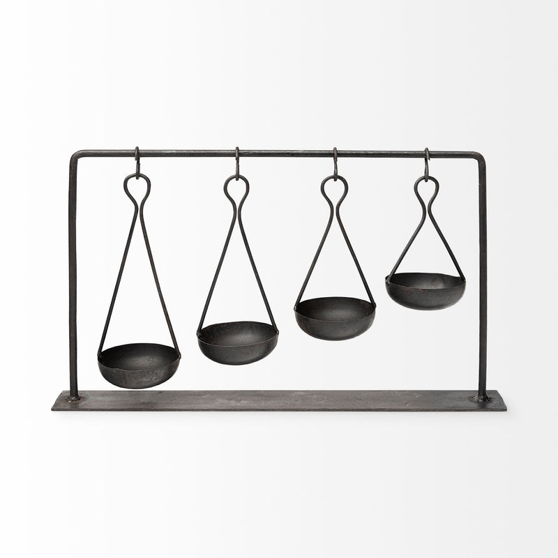 Vintage Spice Rack Tabletop Sculpture - Charcoal