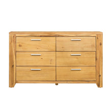 Load image into Gallery viewer, 6 Drawer Dresser - Natural Wood / Brown
