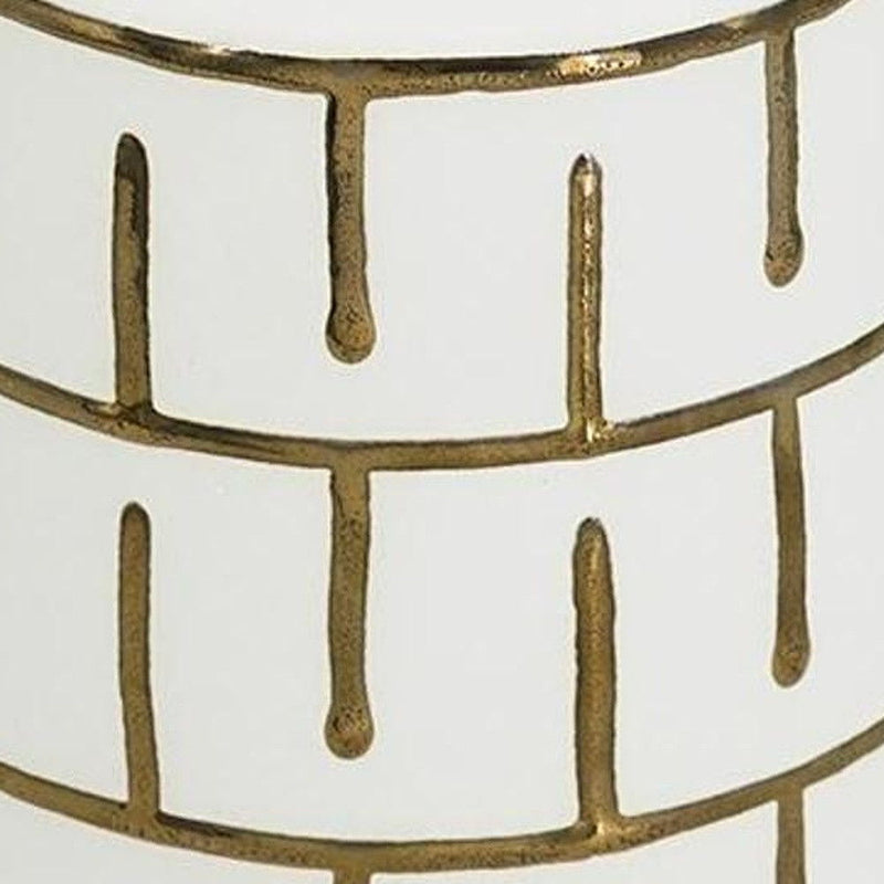 Geometric Round Table Vase - Ivory / Ivory