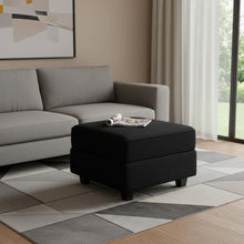 Load image into Gallery viewer, Microsuede Storage Ottoman - Black

