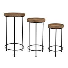 Load image into Gallery viewer, Round End Tables (Set of 3) - Black And Brown
