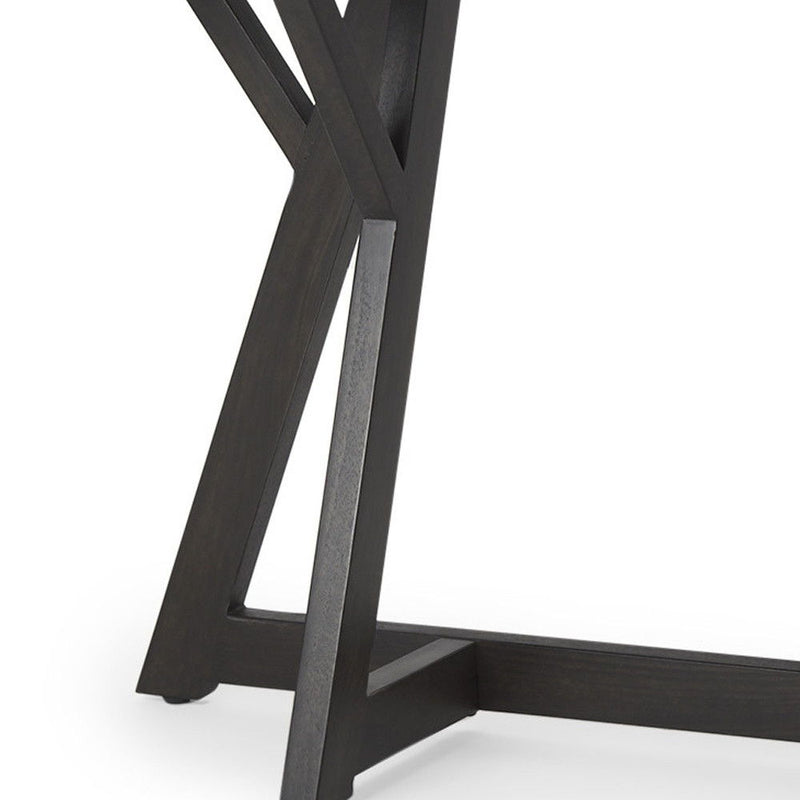 54" Solid Wood Trestle Console Table - Brown