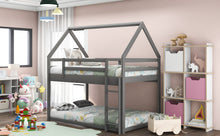 Load image into Gallery viewer, Twin over Twin Low Bunk Bed, House Bed with Ladder , Gray(OLD SKU:WF197808AAE)
