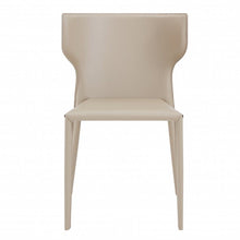 Load image into Gallery viewer, Upholstered Leather Curved Back Dining Side Chairs (Set of 2) - Beige

