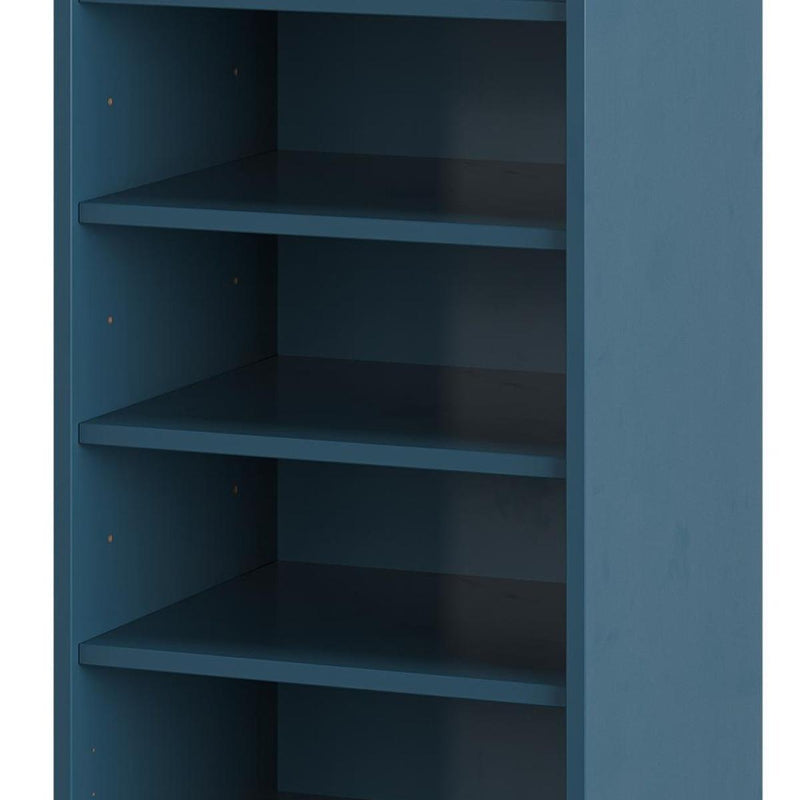 Ten Pair Solid Woodshoe Storage Cabinet (752045) - Teal Blue
