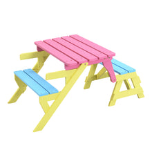 Load image into Gallery viewer, Kids Multi-Functional Arm Chair, Table With 2 Benches All-In-One Set
