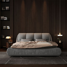 Load image into Gallery viewer, Luxury Upholstered Platform Bed With Oversized Padded Backrest And Solid Wood Frame
