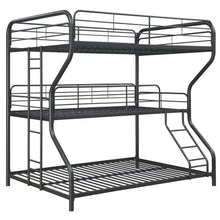 Load image into Gallery viewer, Furniture   Triple Bunk Bed, FULL/Twin/FULL, black
