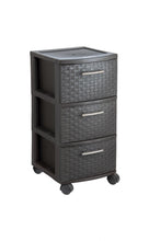 Load image into Gallery viewer, Plastic Square Accent Cabinet With Three Drawers - Espresso
