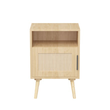 Load image into Gallery viewer, Nightstand, Side Table With Door And Open Shelf For Bedroom - Oak
