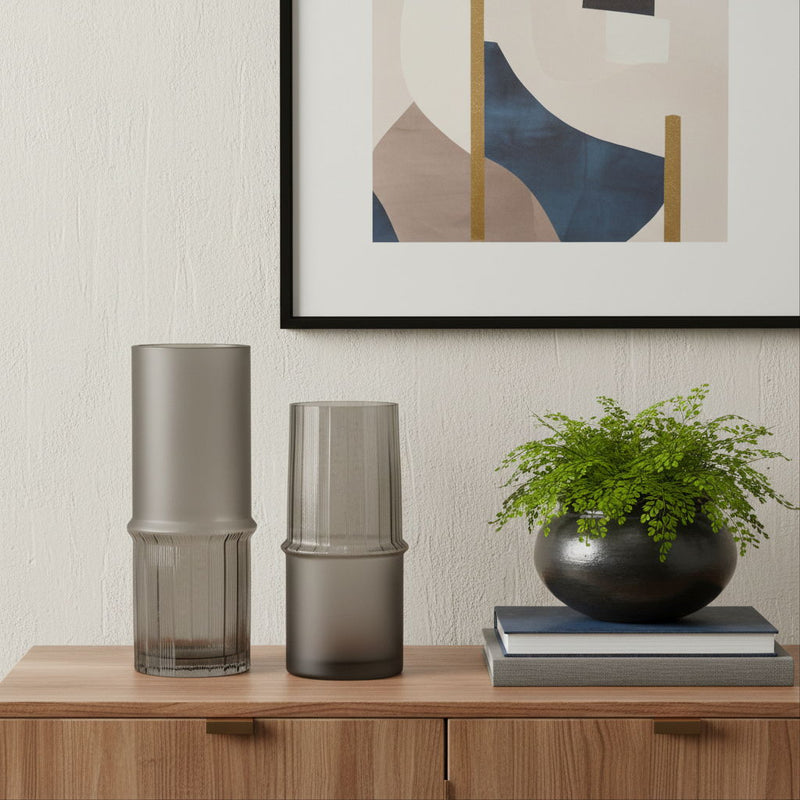 Cylinder Table Vases (Set of 2) - Gray