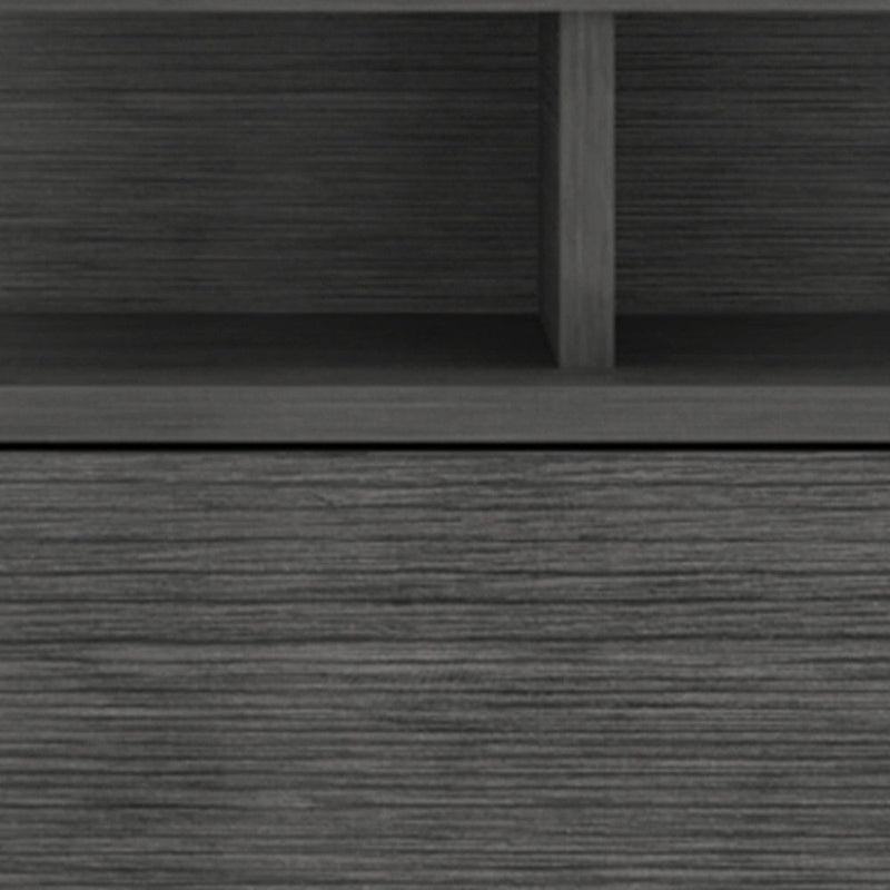 One Drawer Faux Wood Floating Nightstand - Dark Gray