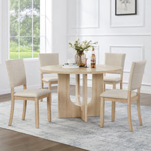 Load image into Gallery viewer, Round Dining Set With 4 Upholstered Dining Chairs
