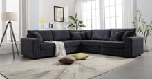 Load image into Gallery viewer, Oversized  Length117.2&#39;&#39;*Width 117.2&#39;&#39; Modular Sectional Sofa Couches Set ,Corduroy Upholstered Deep Seat Comfy Sofa For Living Room,Dark Gray
