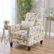 Load image into Gallery viewer, Floral Print Push Back Chair For Elegant Home Decor - White / Blue
