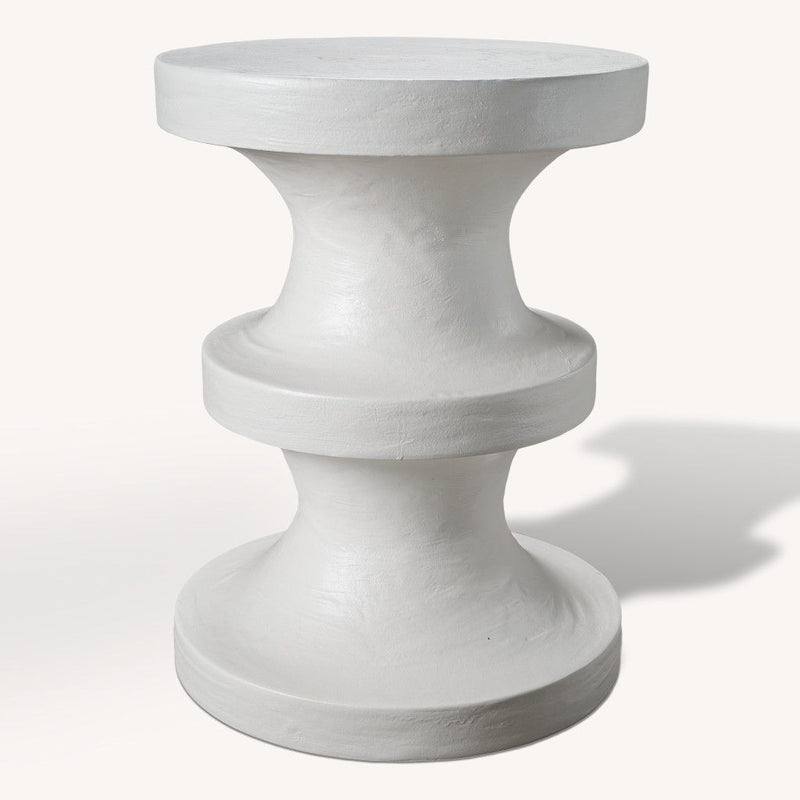 22" Wood Round End Table - White